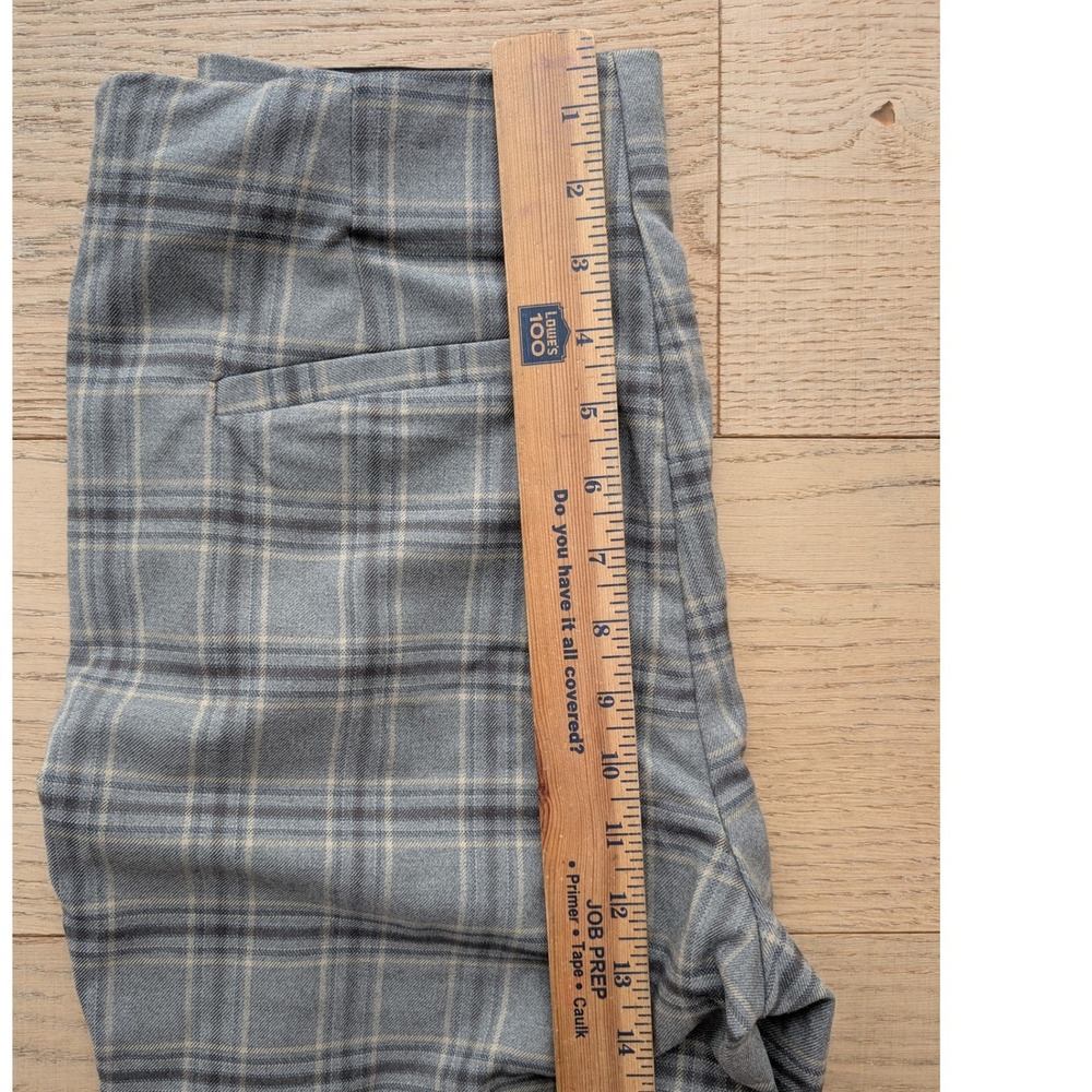 Nine West Side Zip Skinny Pants Grey Plaid Trousers Womens 10 Stretch - Picture 7 of 8